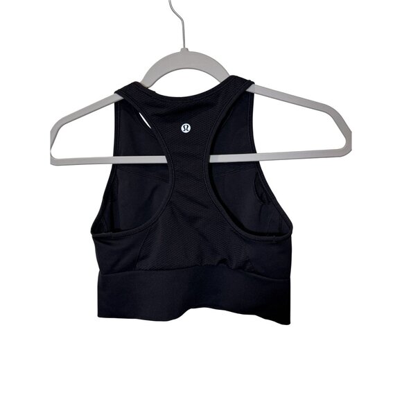 Lululemon Black Racerback Sports Bra Size 6 High-Impact Support Lightweight Brea - Picture 1 of 5
